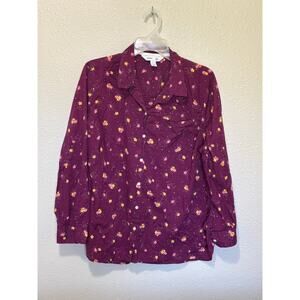 Women’s Old Navy The Classic Button Up Floral Long Sleeve Shirt Blouse, size XL